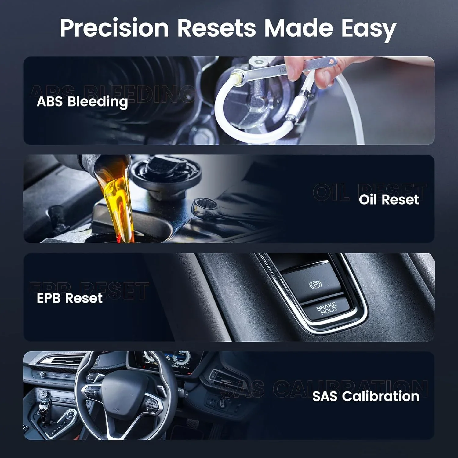 ANCEL AD610 PRO ABS SRS OBD2 Scanner, ABS Bleeding, SAS Calibration, ABS, Airbag, EPB, Oil Reset, Full OBD2 Functions, AutoVIN, Free Lifetime WiFi Updates - Image 8