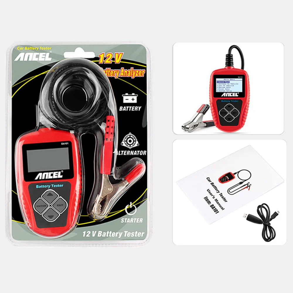 ANCEL BA101 12V 100-2000 CCA Car Battery Tester Charger Tools - Image 7