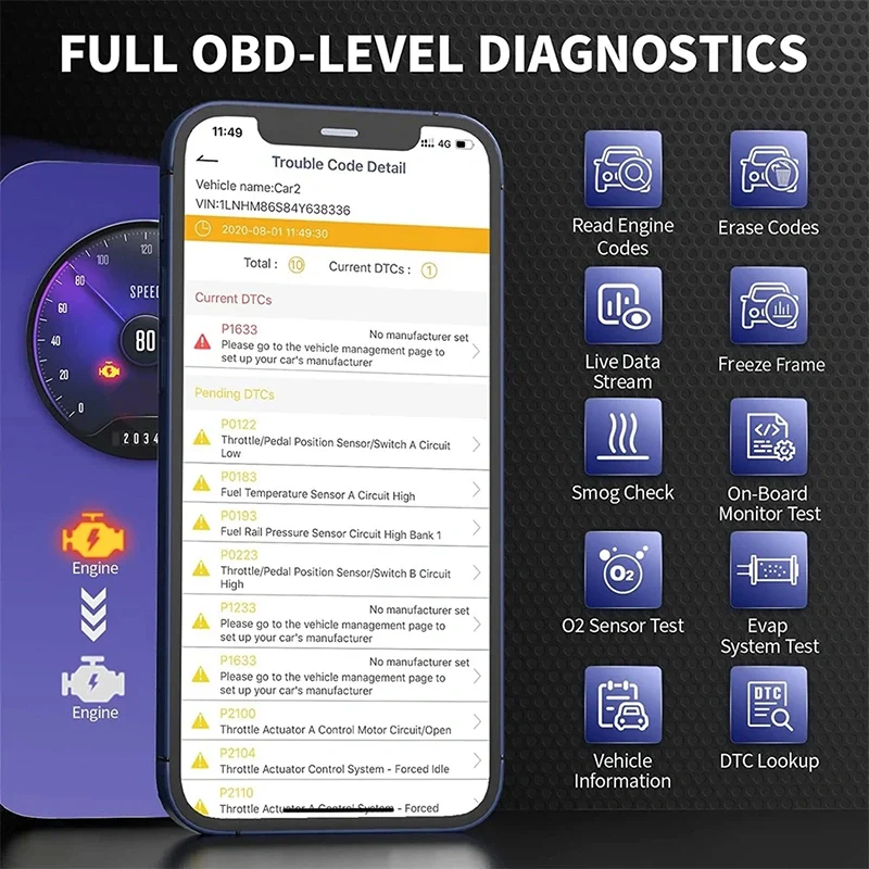 ANCEL BD200 Bluetooth OBD2 Scanner Car Diagnostic Tool Check Engine Code Reader - Image 7