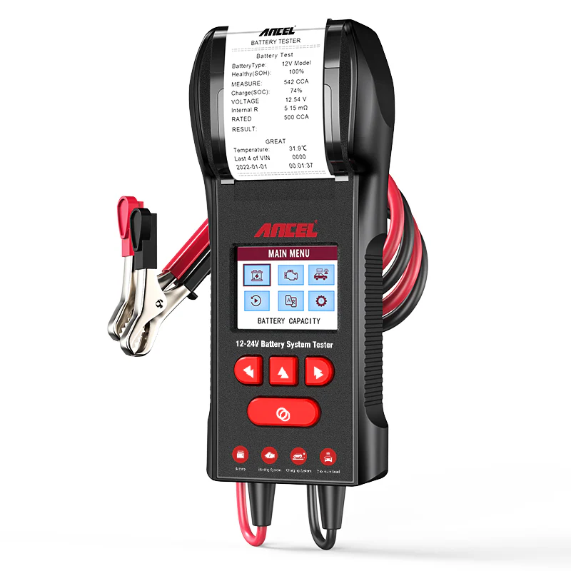 ANCEL BST600 12V & 24V Battery Tester Fast & Accurate Built-in Printer and Paper Safe & Convenient Support Multi-Languauge - Image 2