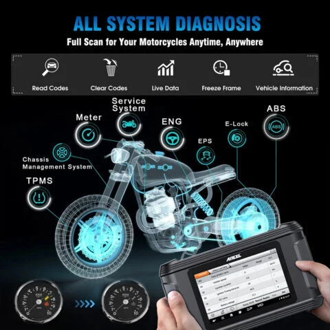 ANCEL MT510 Motorcycle Scanner Oil Reset  TPS Reset ECU Reset for DUCATI Motorcycle OBD2 Diagnostic Tool - Image 2