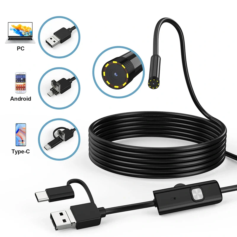 ANCEL 16.4ft/5.5mm Waterproof WiFi Camera Endoscope 3-in-1 Borescope Android IOS PC Single Camera Borescope Returns and refunds are not accepted. - Image 3